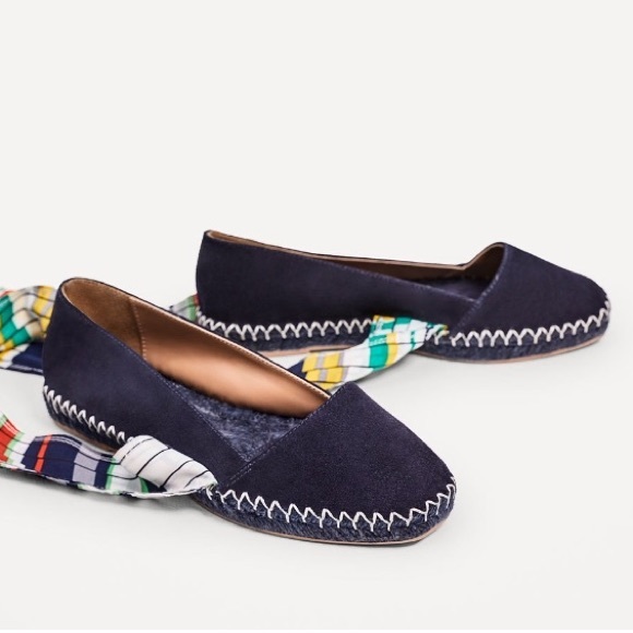 COPY - ZARA 100% LEATHER LACE UP ESPADRILLES BRAND NEW - Picture 4 of 6